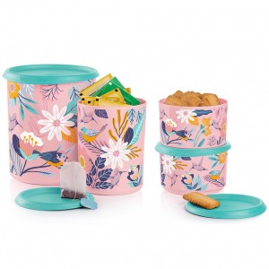 Dry Storage Tupperware Blushing Meadow One Touch Canister Set Candy Floss | BELSI-8431