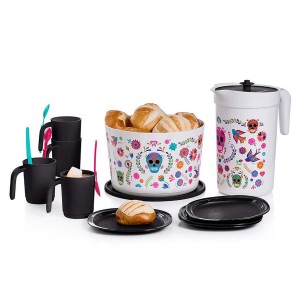 Serveware Tupperware Dia De Los Muertos Serving Set Black / Blue / Pink | QNTJL-6427