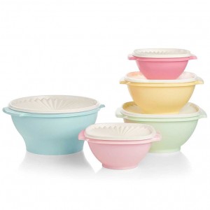 Serveware Tupperware Vintage Servalier 5-pc. Bowl Set Light Yellow / Mint / Turquoise | HMZRK-0629