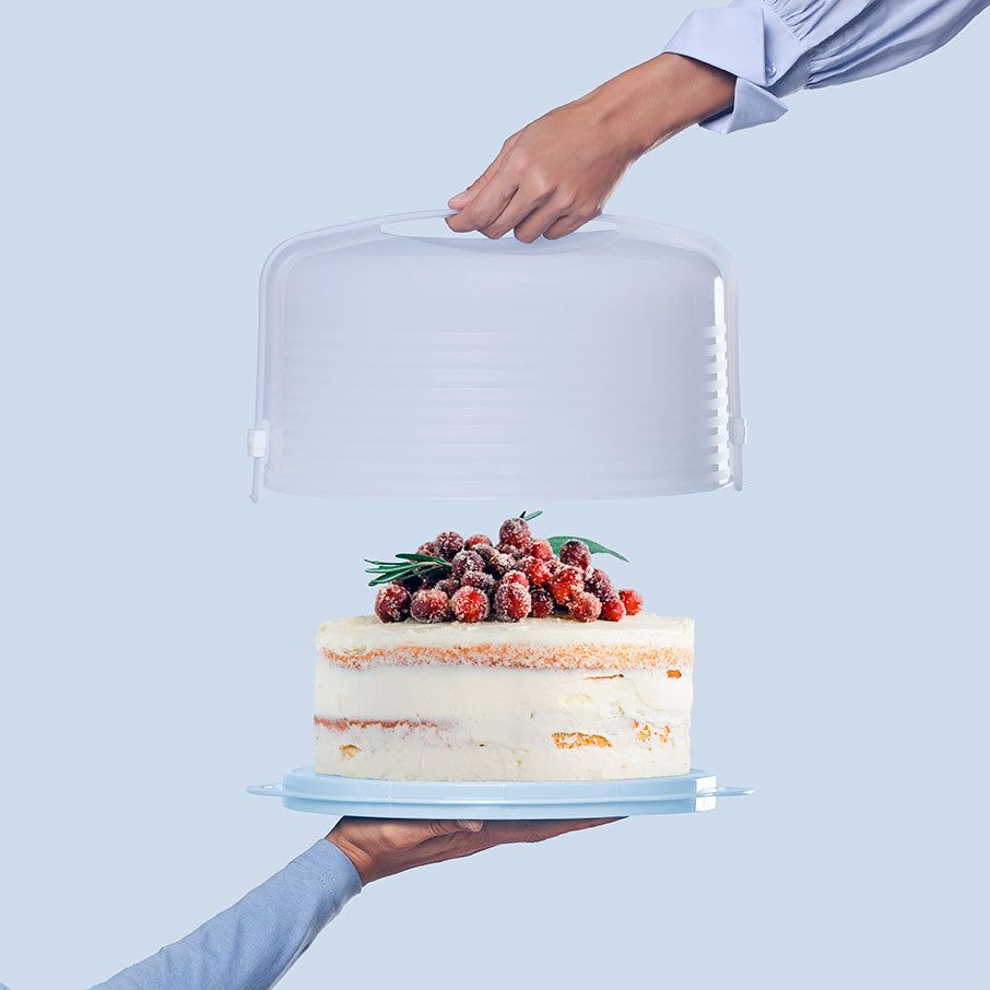 Baking Tupperware Round Cake Taker White | UABIG-9375