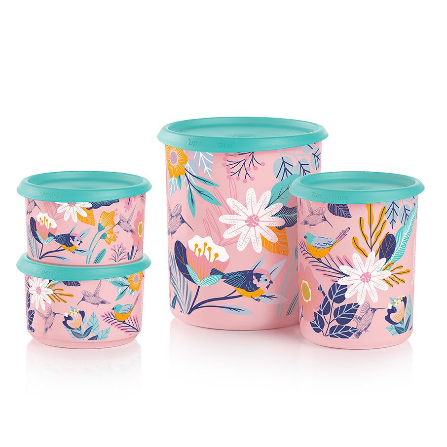 Dry Storage Tupperware Blushing Meadow One Touch Canister Set Candy Floss | BELSI-8431