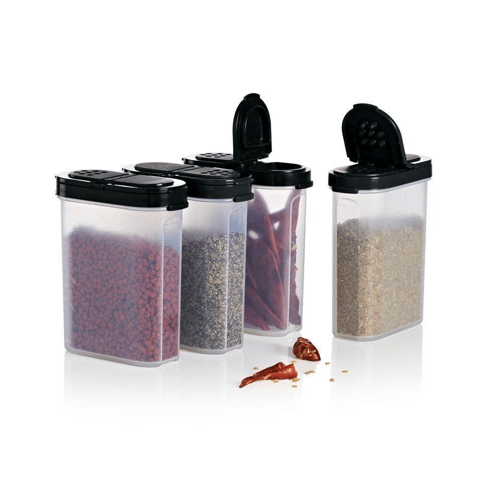 Dry Storage Tupperware Large Spice Shakers Black | OFJME-7630