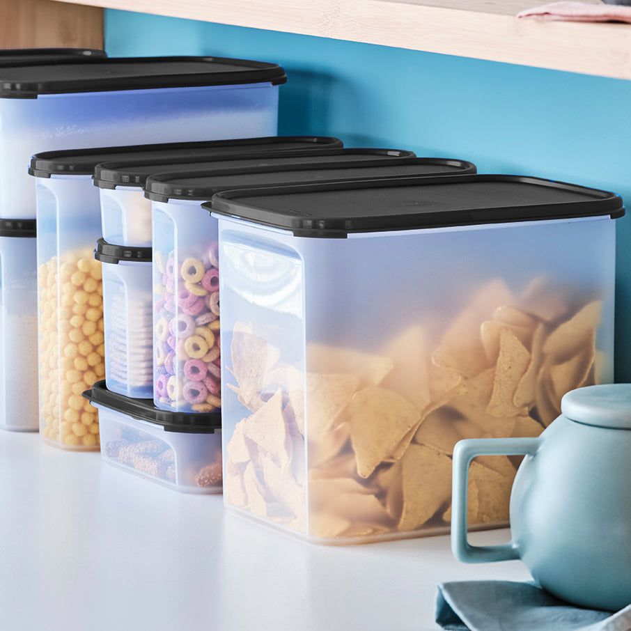 Dry Storage Tupperware Modular Mates Rectangular 4 Black | YZBKC-8273