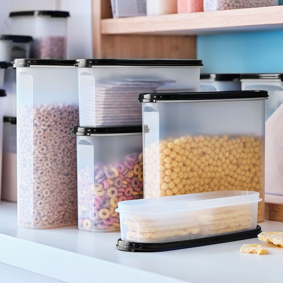 Dry Storage Tupperware Modular Mates Super Oval & Rectangular Set Black | QJUNX-3178