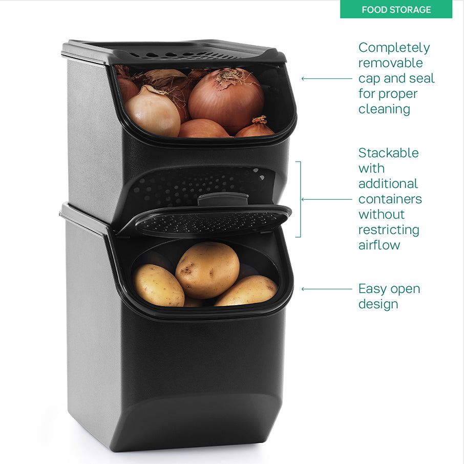 Dry Storage Tupperware Potato Smart Container Black | ZIOMQ-2017