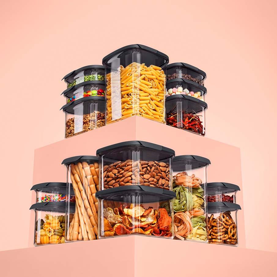 Dry Storage Tupperware Ultra Clear 3-cup/825 Ml Square | JDKRN-0458