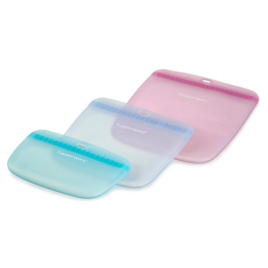 Freezer Storage Tupperware The Ultimate Silicone Slim Bag Set Turquoise / White | HXQTC-7912