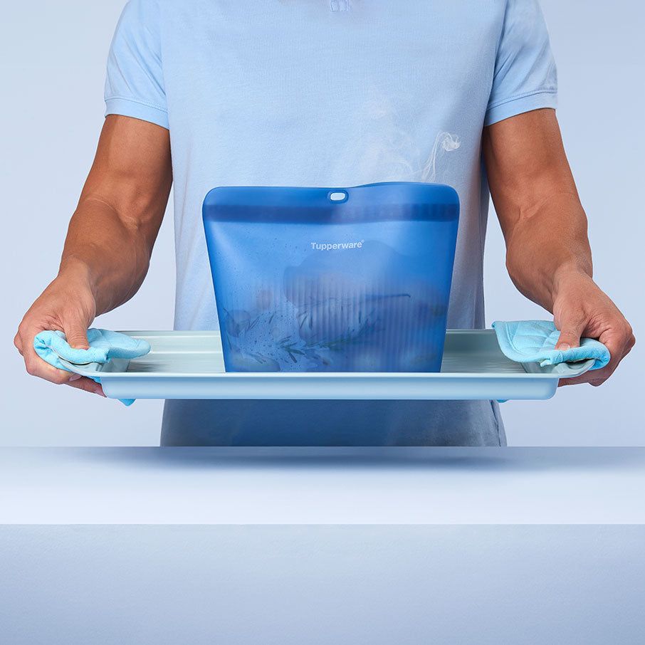 Freezer Storage Tupperware Ultimate Silicone Stand-up Bag Large Blue | BCQYS-5421