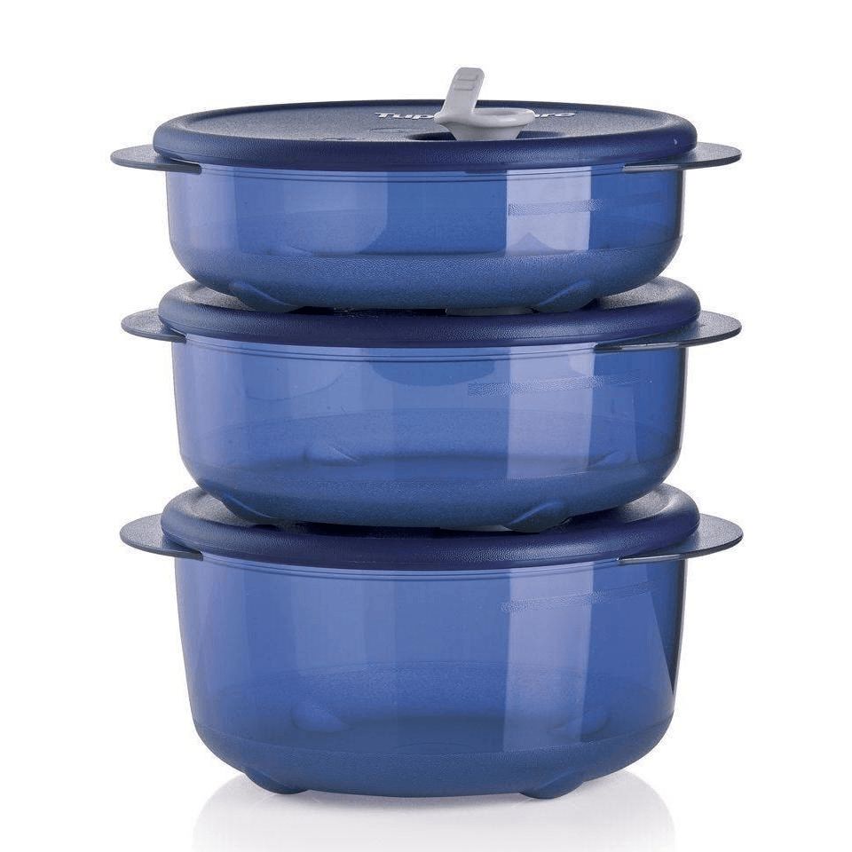 Freezer Storage Tupperware Vent \'N Serve 3-pc. Small Round Set Nocturnal Sea | YBOHS-9264