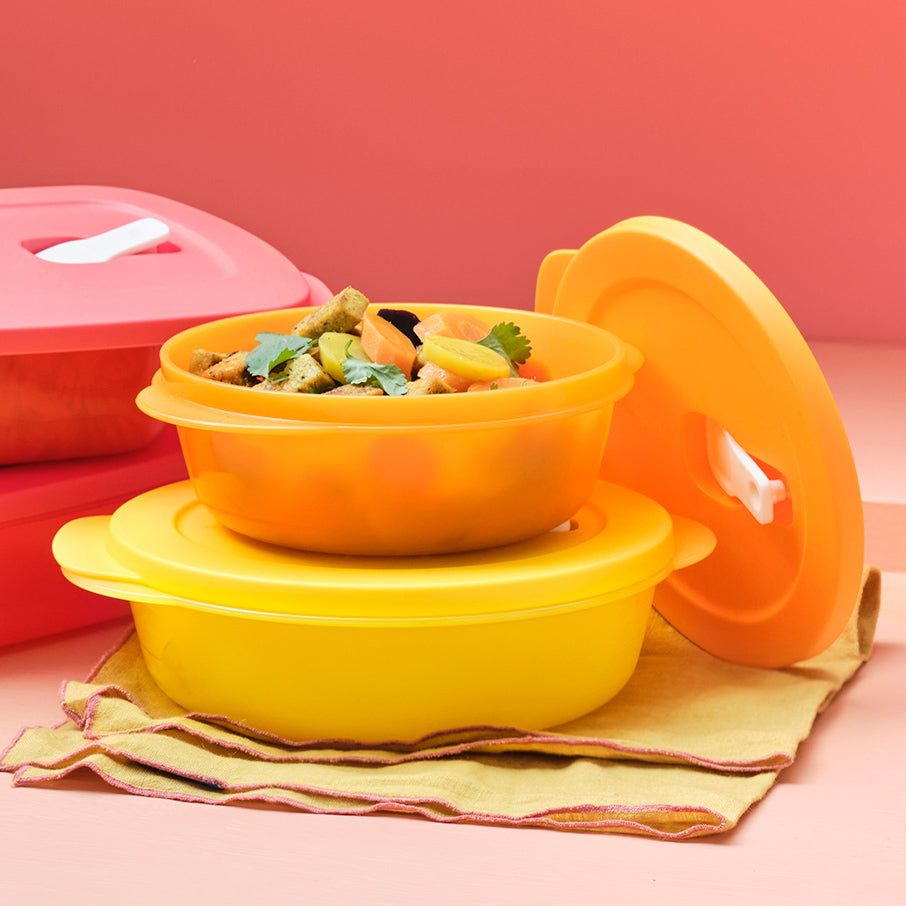 Lunch and Snacks Tupperware Crystalwave Plus 2-cup/560 Ml Round Papaya | ZOPDG-7213