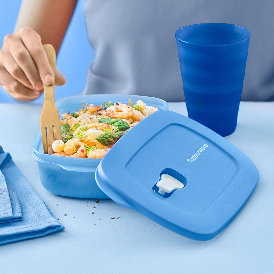 Lunch and Snacks Tupperware Crystalwave Plus 4-cup/1 L Rectangular Cobalt | DQMGT-3461