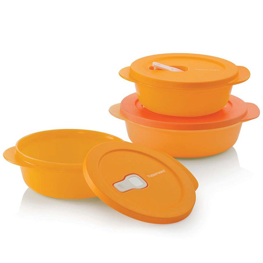 Lunch and Snacks Tupperware Crystalwave Plus 3-pc. Set Brown | OJCLD-5362