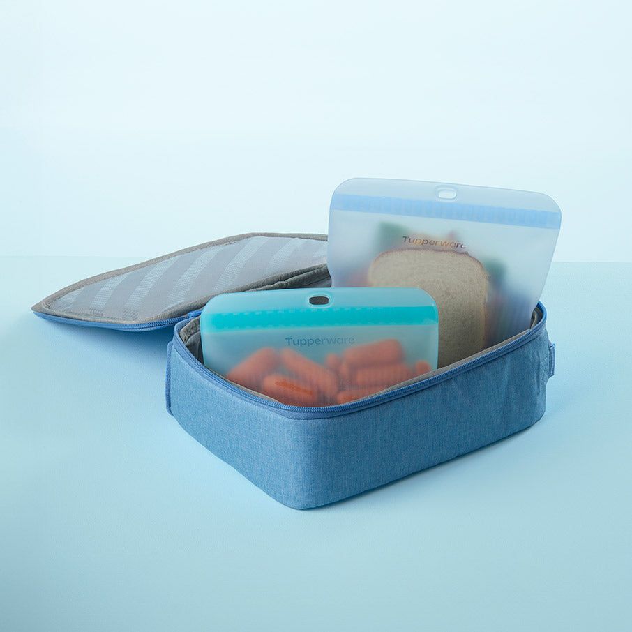 Lunch and Snacks Tupperware The Ultimate Silicone Bag Slim Lunch Set Turquoise / White | PVQIX-0197