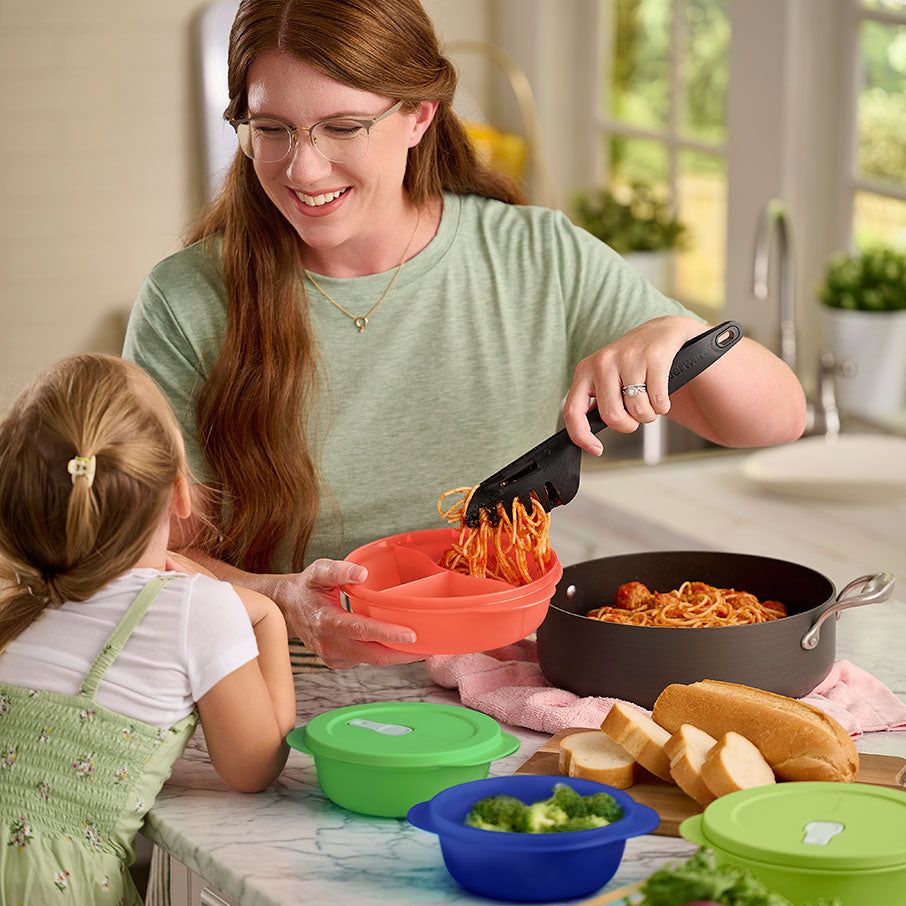 Microwave Reheatable Tupperware Crystalwave Plus 4-pc. Round Set Blue | UQHOK-9427