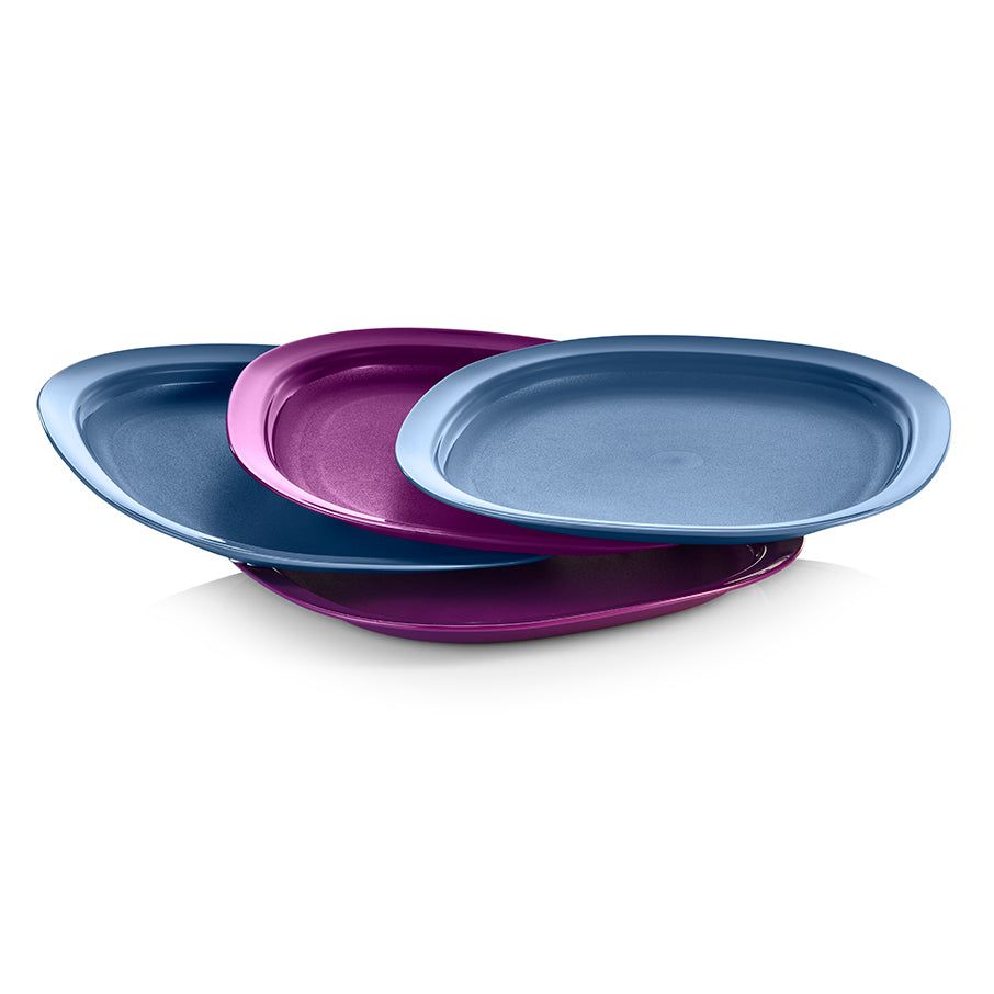 Microwave Reheatable Tupperware Microwave Reheatable Luncheon Plates Blue | OYEPH-7821