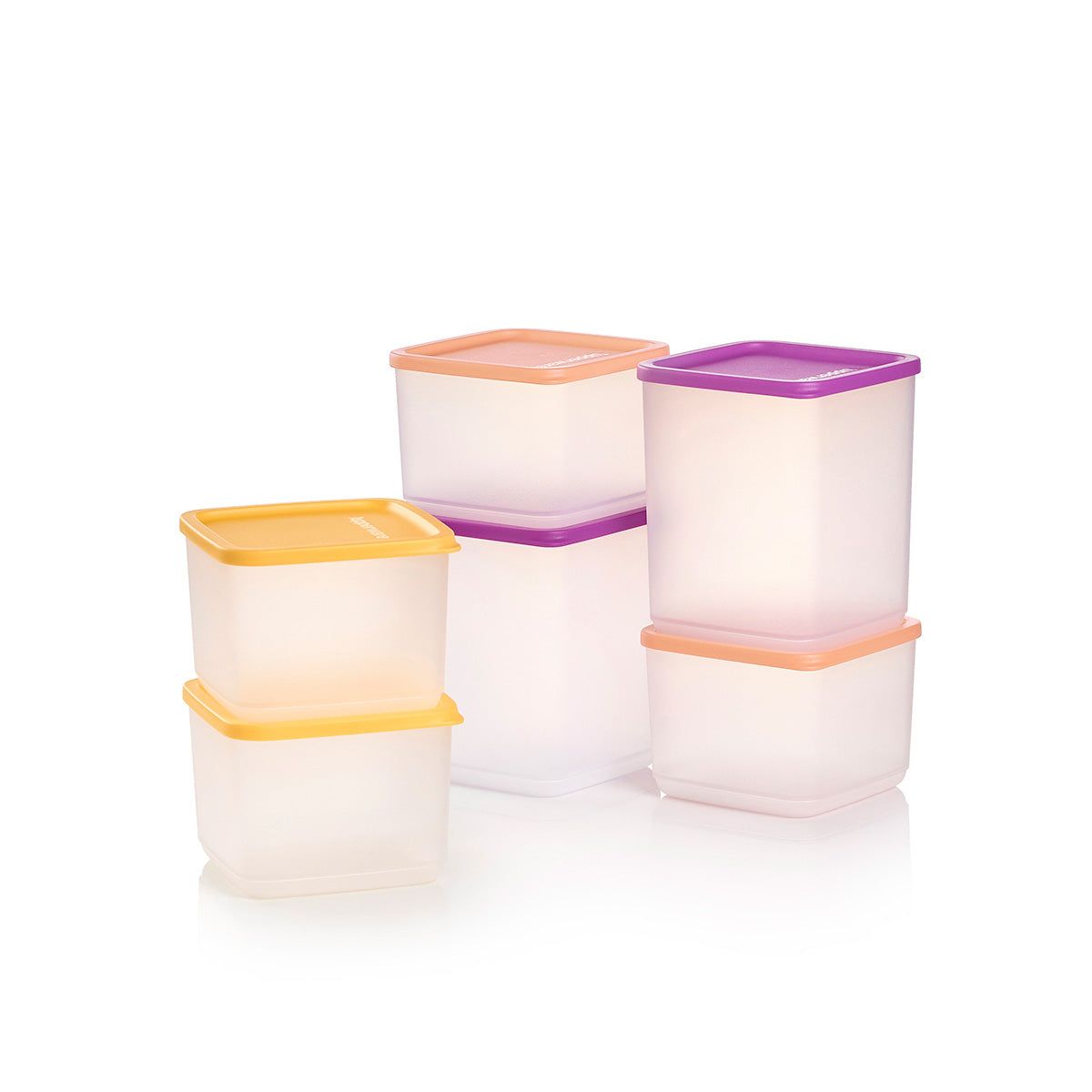 Refrigerator Storage Tupperware Basic Bright Square 6-pc. Set Wild Mulberry | XVWFB-0967