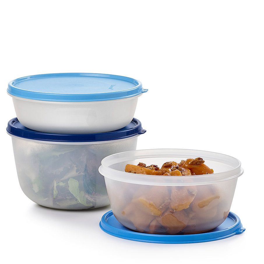 Refrigerator Storage Tupperware Modular Bowl Medium 3-pc. Set With Free Modular Bowl Large Ice Cube | EZQAR-9126