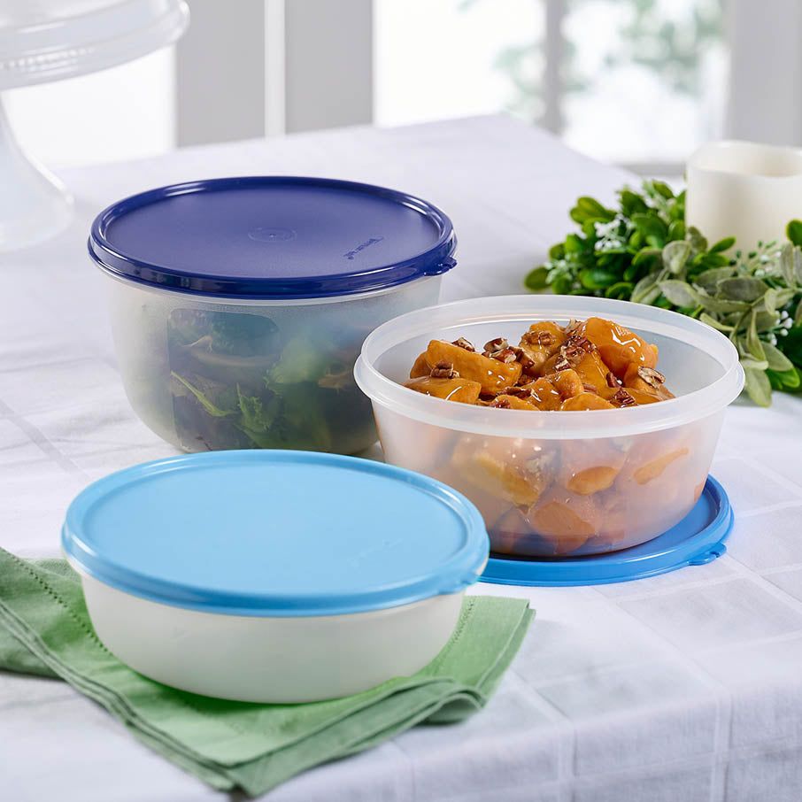 Refrigerator Storage Tupperware Modular Bowl Medium 3-pc. Set With Free Modular Bowl Large Ice Cube | EZQAR-9126